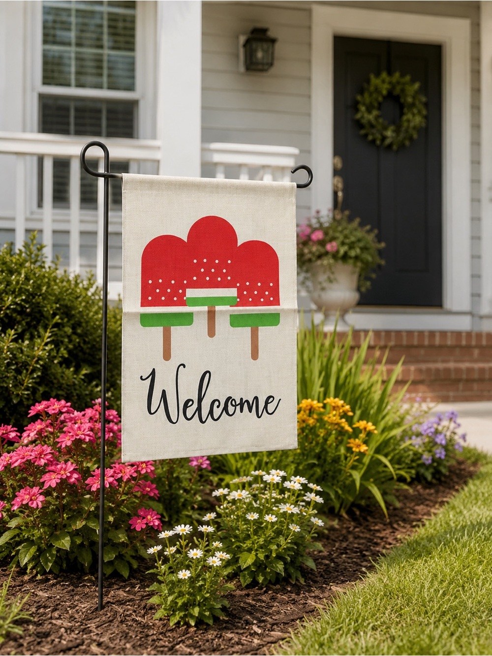Summer Welcome Garden Flag Popsicle Yard Porch Patio Outdoor Decor Sign